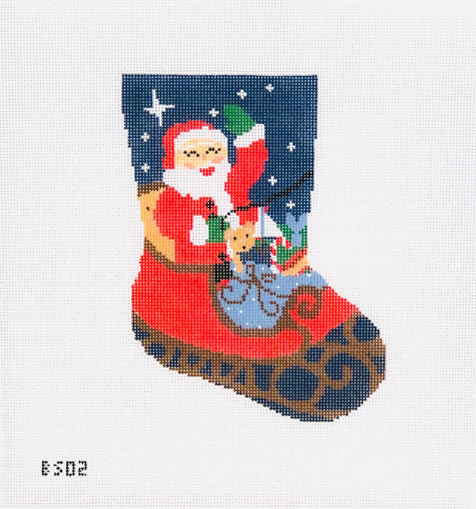 Santa Sleigh Ornament Sized Bauble Stocking Canvas