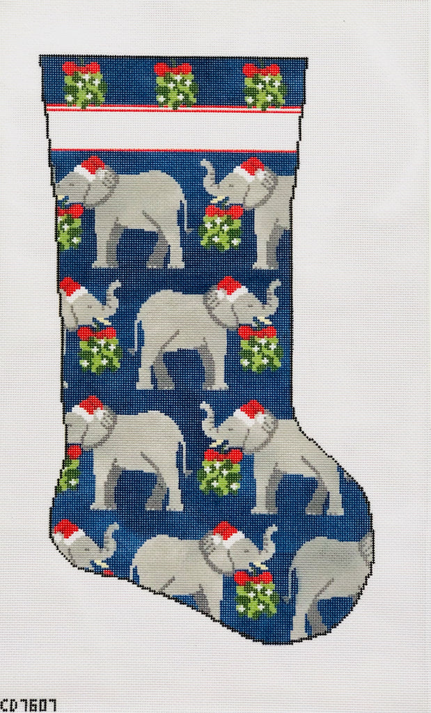 Elephant and Mistletoe Stocking