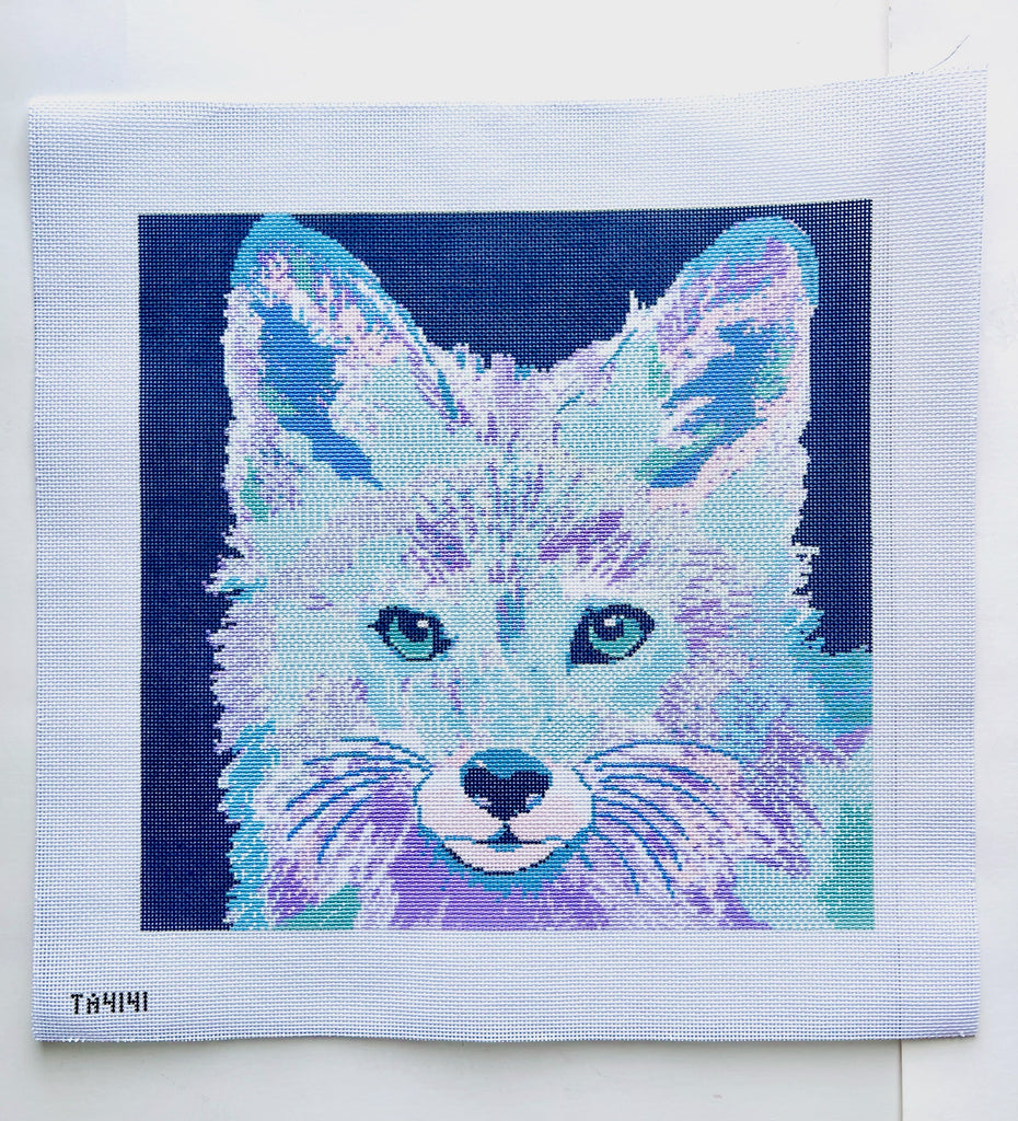 Fox on Blue Canvas