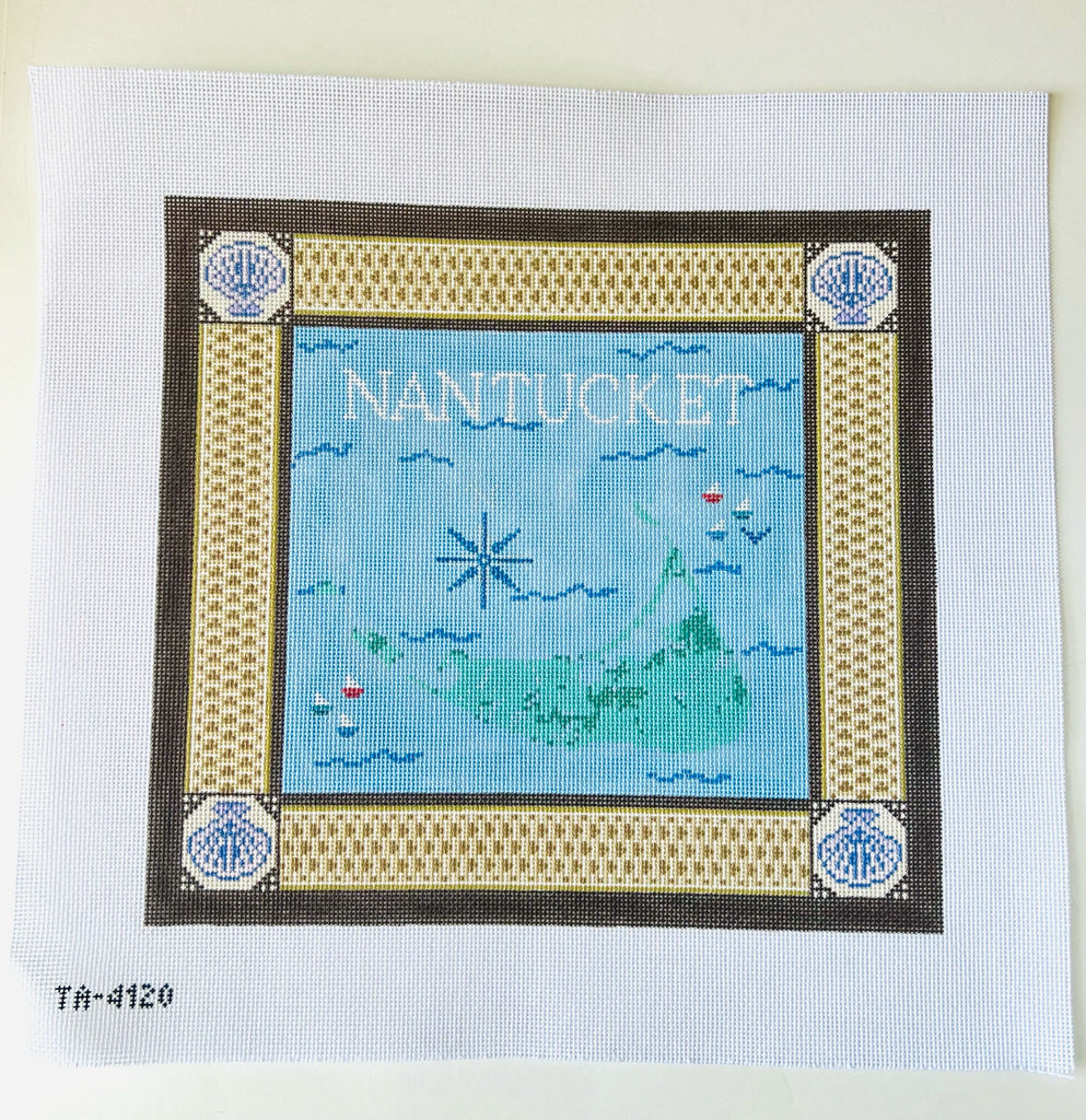 Nantucket with Basket Border Canvas