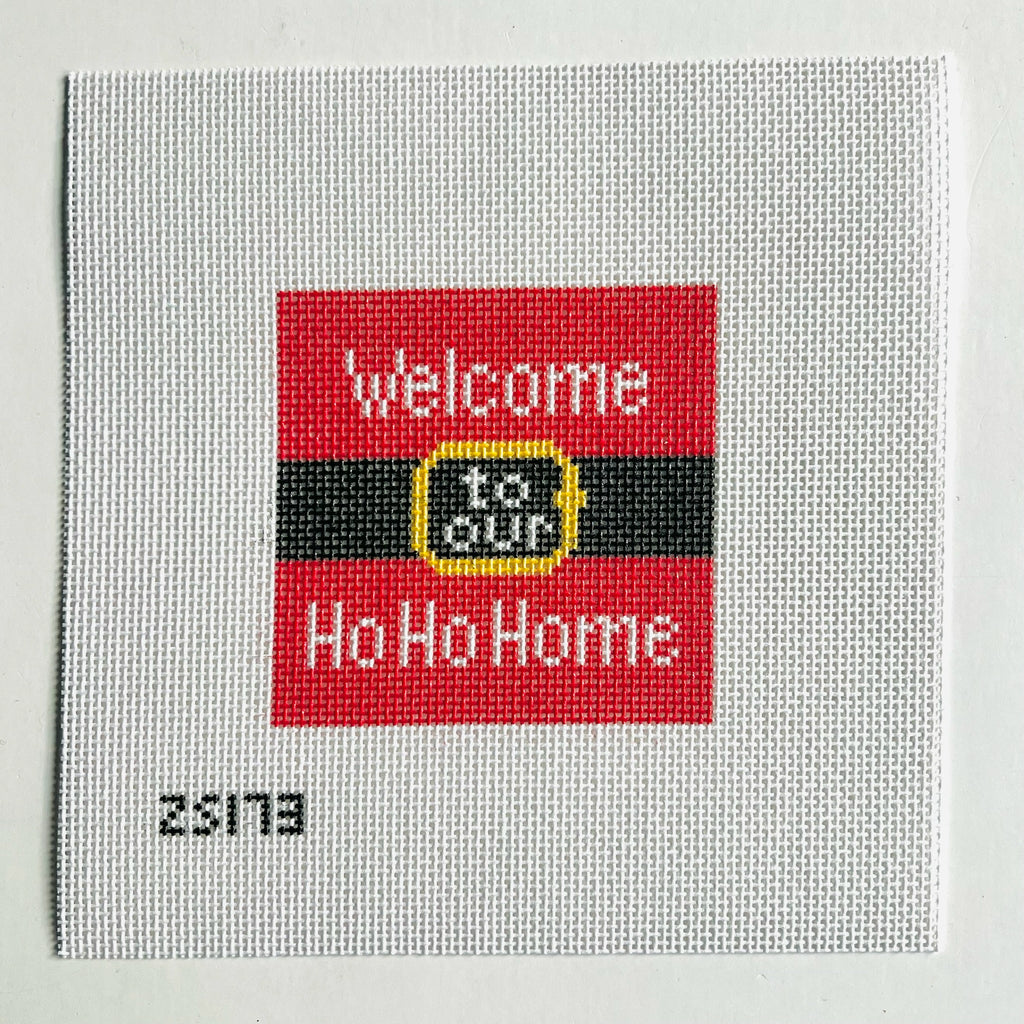 Welcome Ho Ho Home Square Printed Canvas