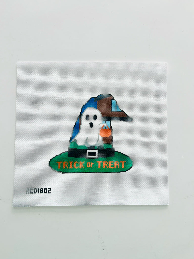 Trick or Treating Ghost  Witch's Hat Ornament