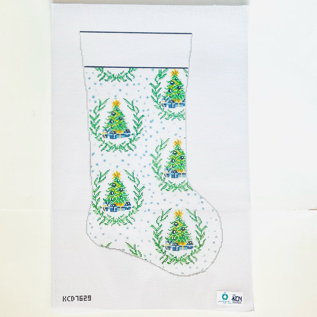 Blue Tree Stocking