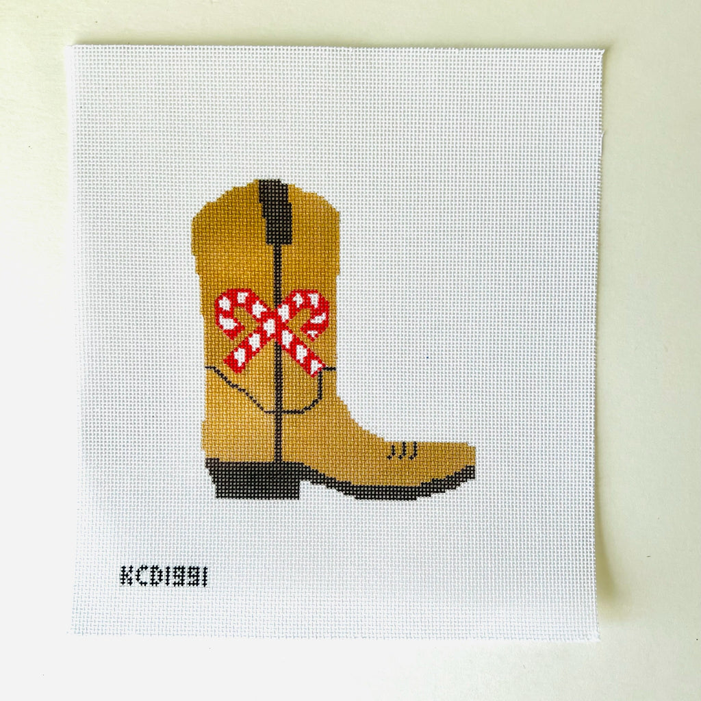 Candy Cane Cowboy Boot