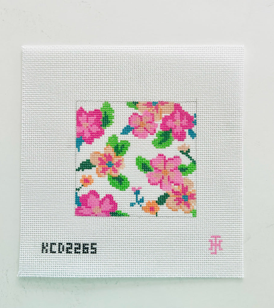 Pink Floral Square Canvas