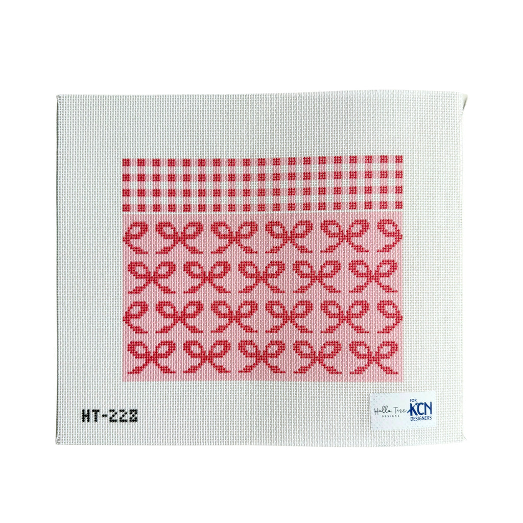 Bows and Gingham Printed Canvas