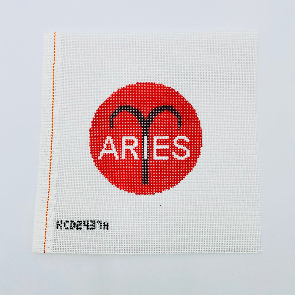 Aries Zodiac Round Canvas