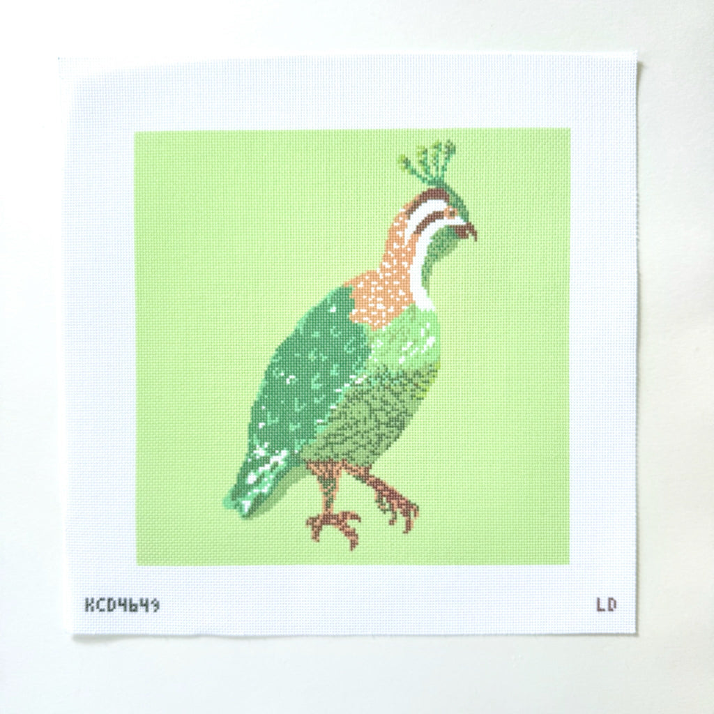 Green Quail Printed Canvas