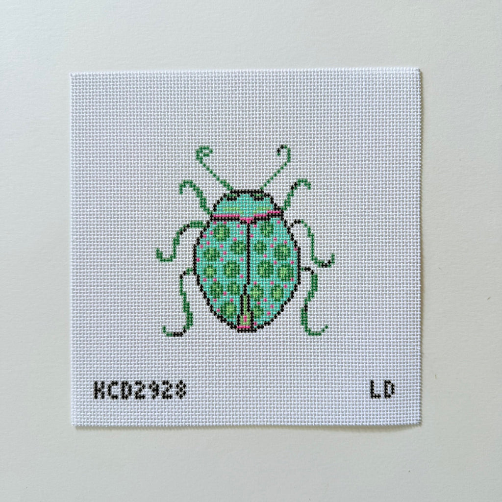 Turquoise Bug Printed Canvas