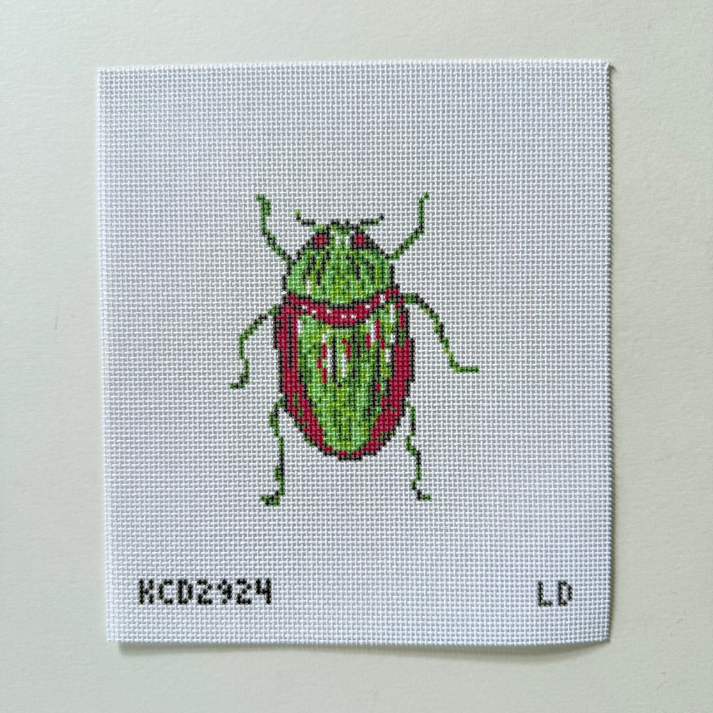 Green Beetle Printed Canvas