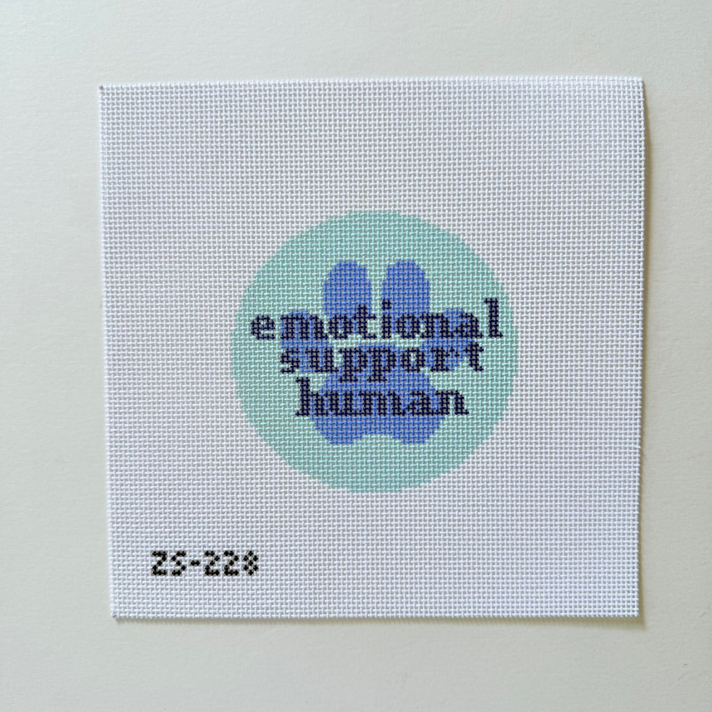 Emotional Support Human Round Printed Canvas