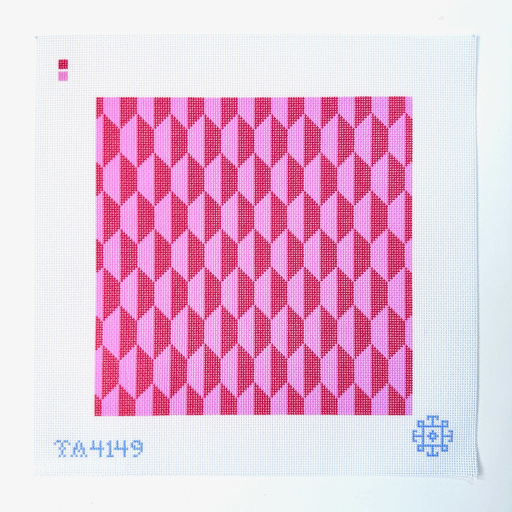 Hexagon - Pink Printed Canvas