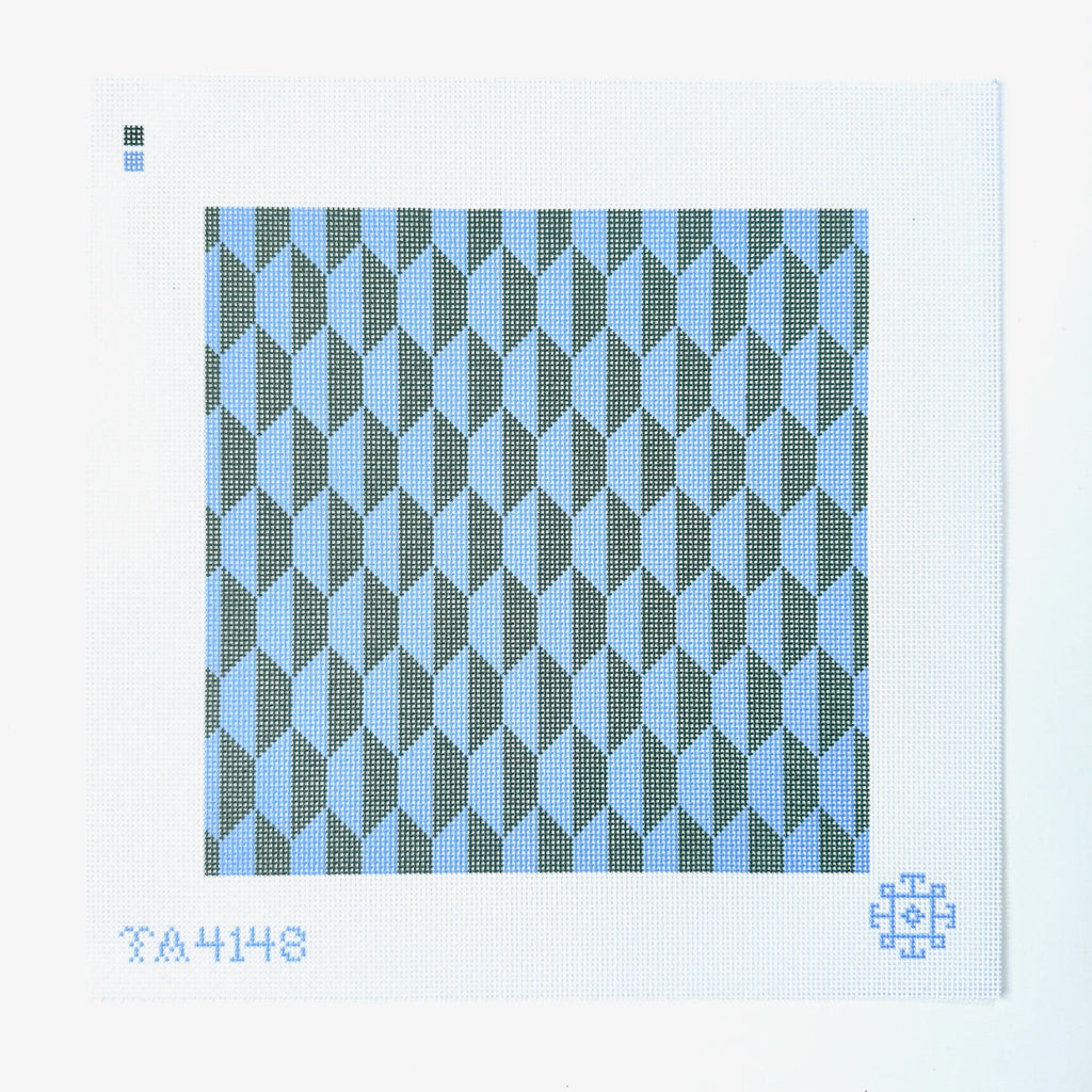 Hexagon - Blue/Green Printed Canvas