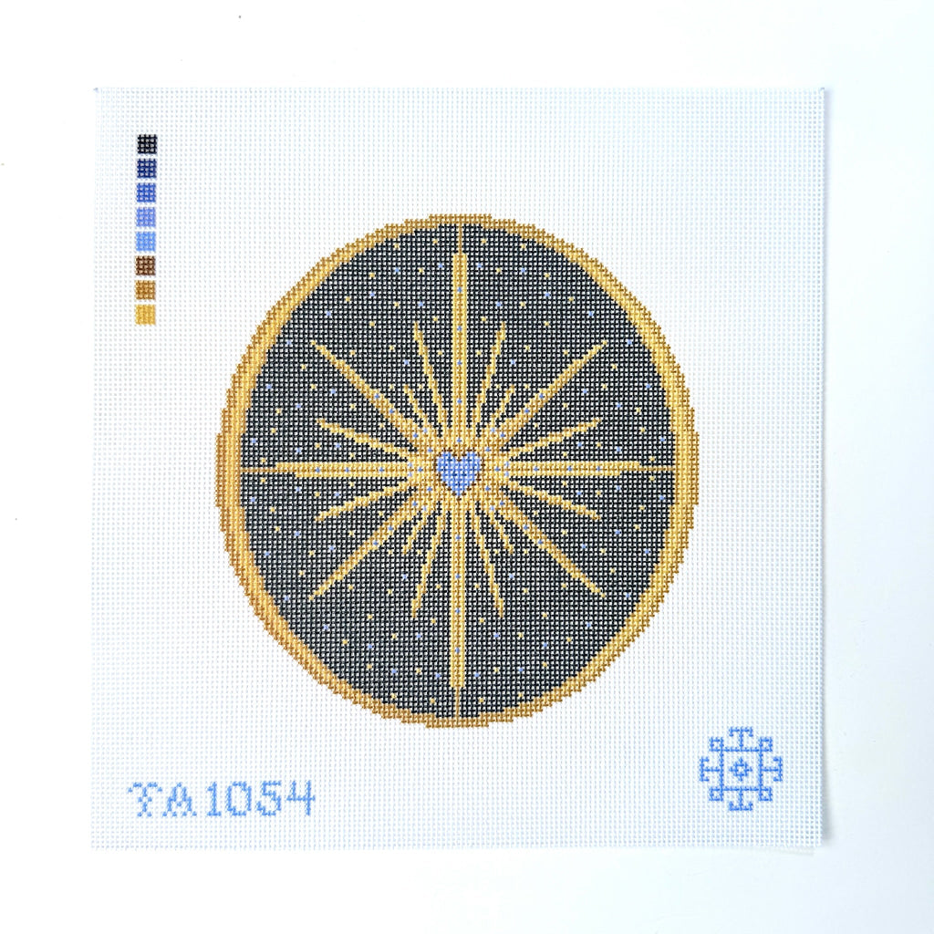 Star - Blue Printed Canvas