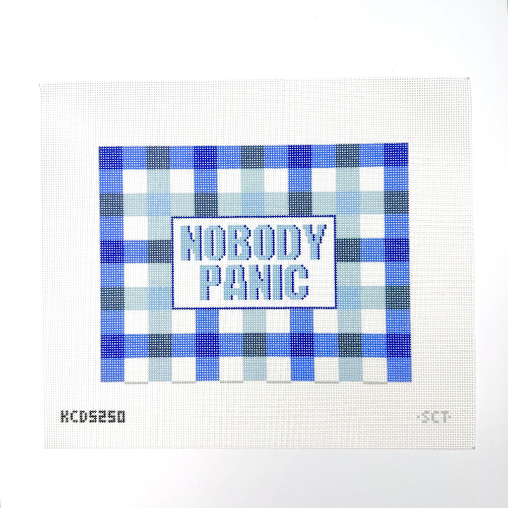 Nobody Panic - Blue Printed Canvas