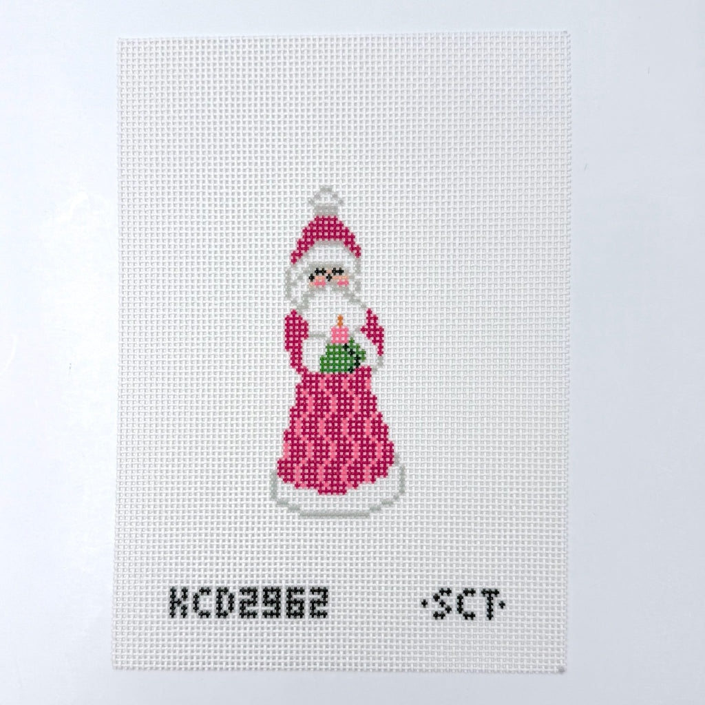 Santa with Candle Printed Canvas