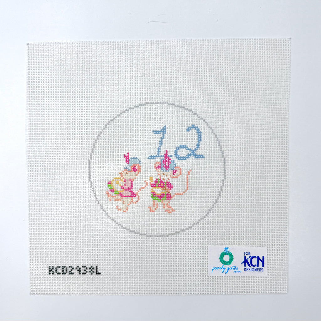 12 Days of Christmas Rounds Set of Printed Canvases