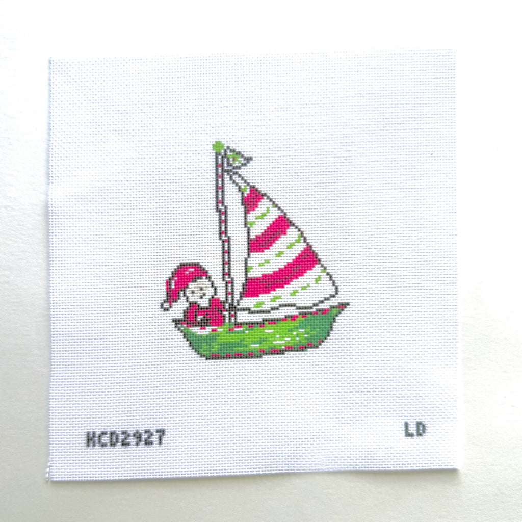 Santa Sailboat Printed Canvas