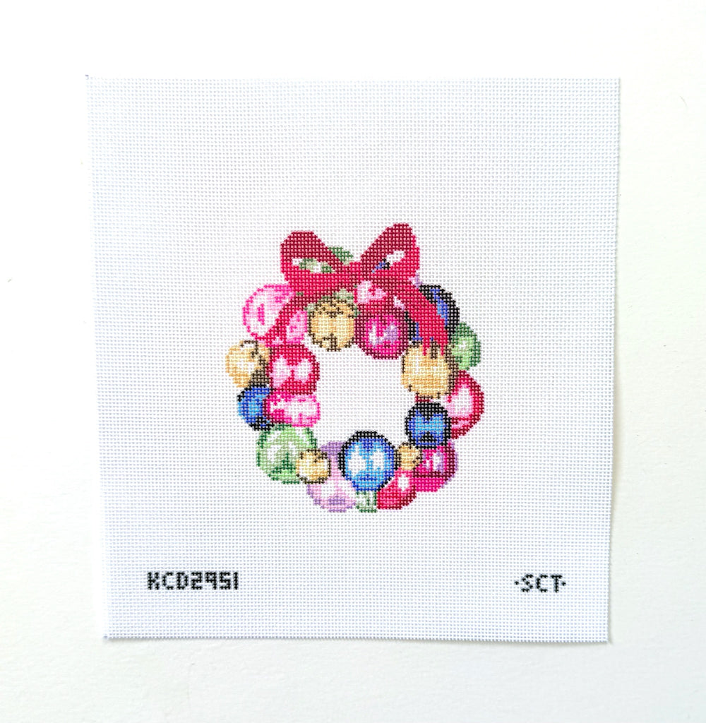 Mini Glass Ornament Wreath Printed Canvas