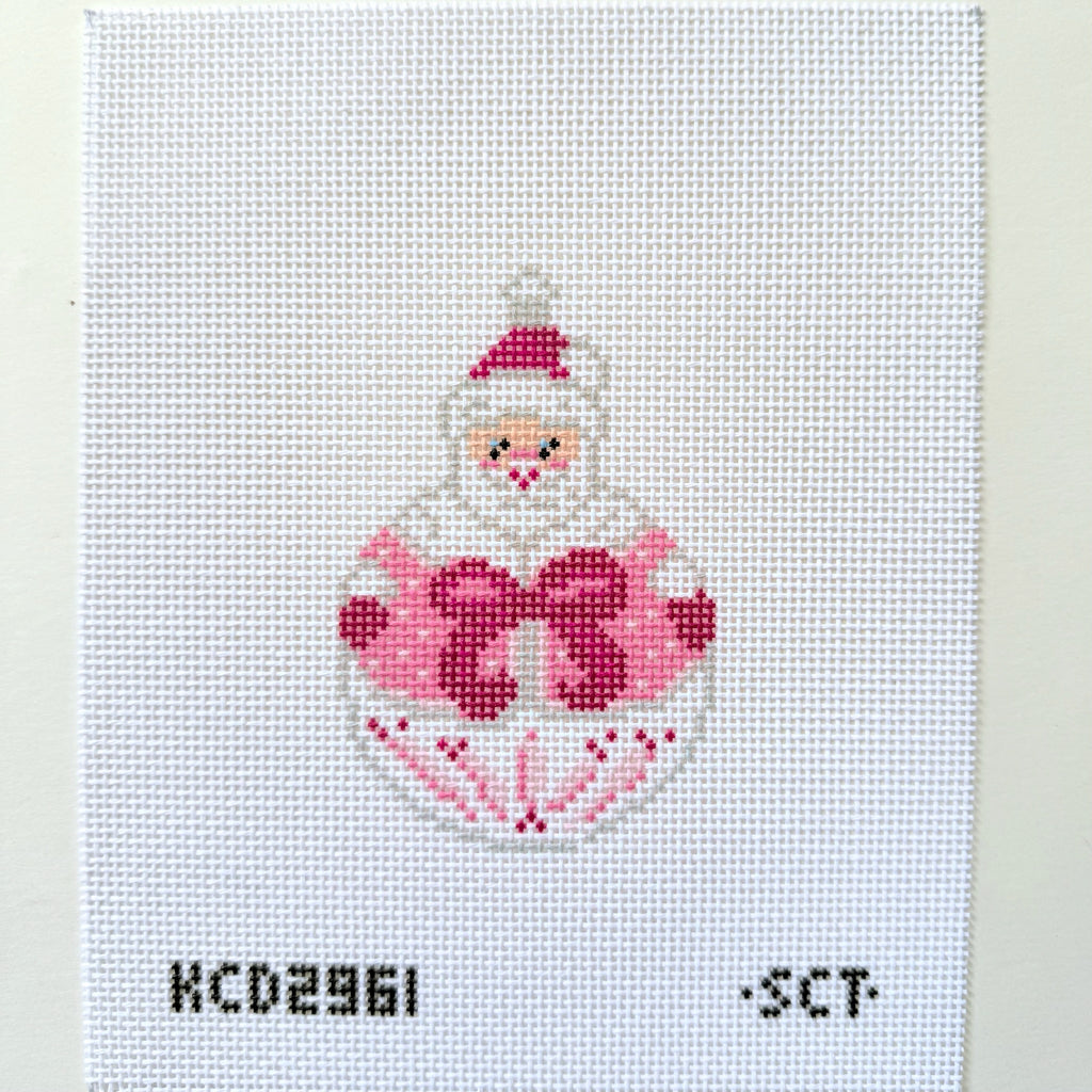 Santa with Bow Printed Canvas
