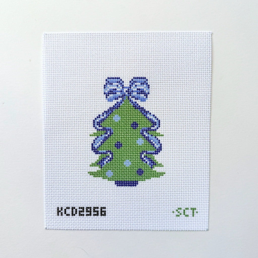 Blue Bow Tree Printed Canvas