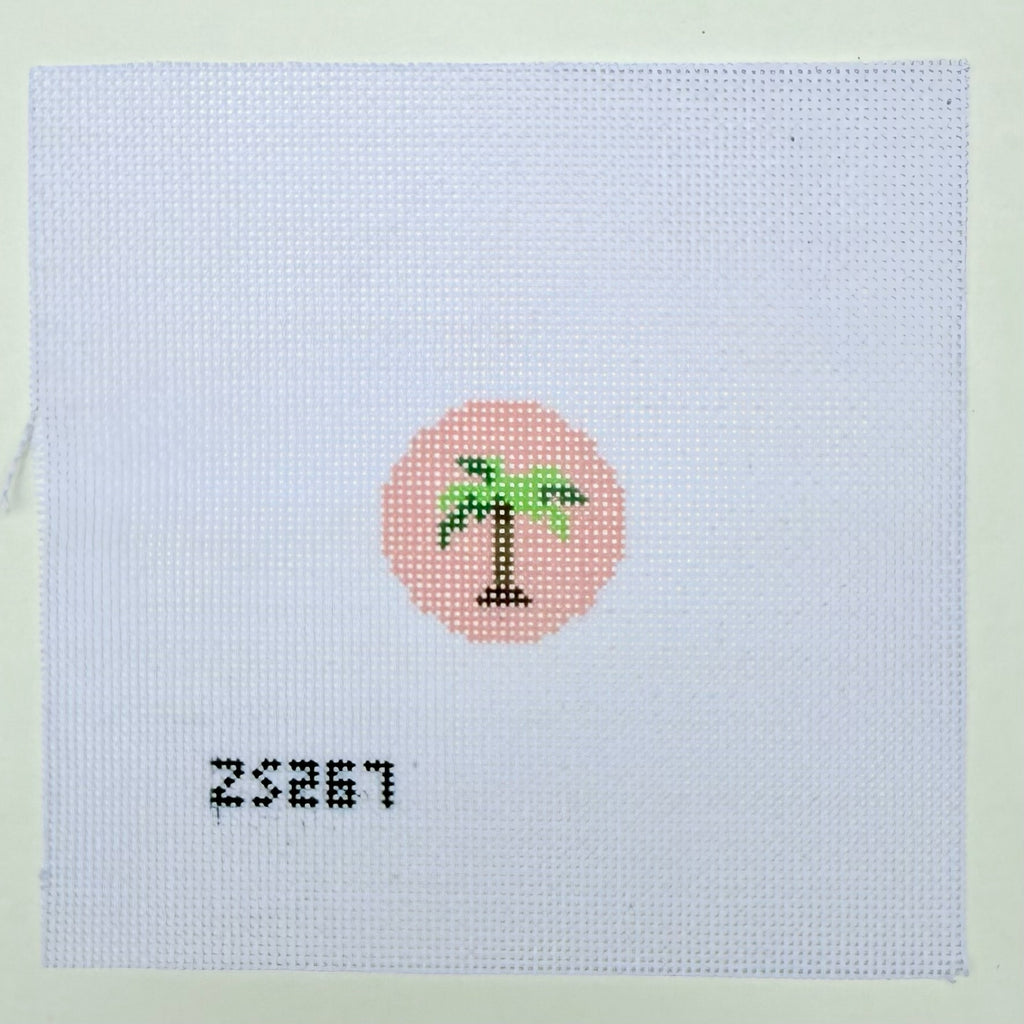 Palm Tree Key Fob Printed Canvas