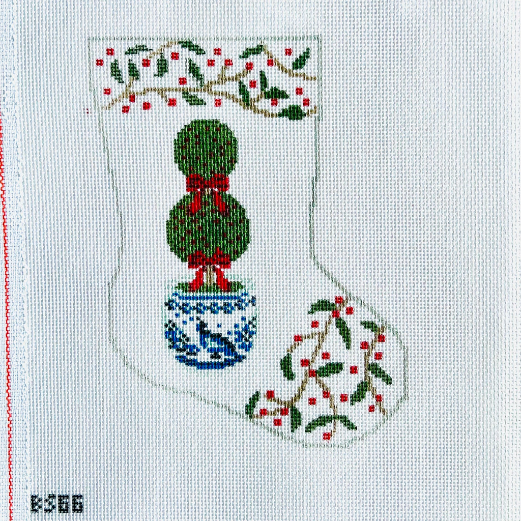 Topiary Ornament Sized Stocking Canvas