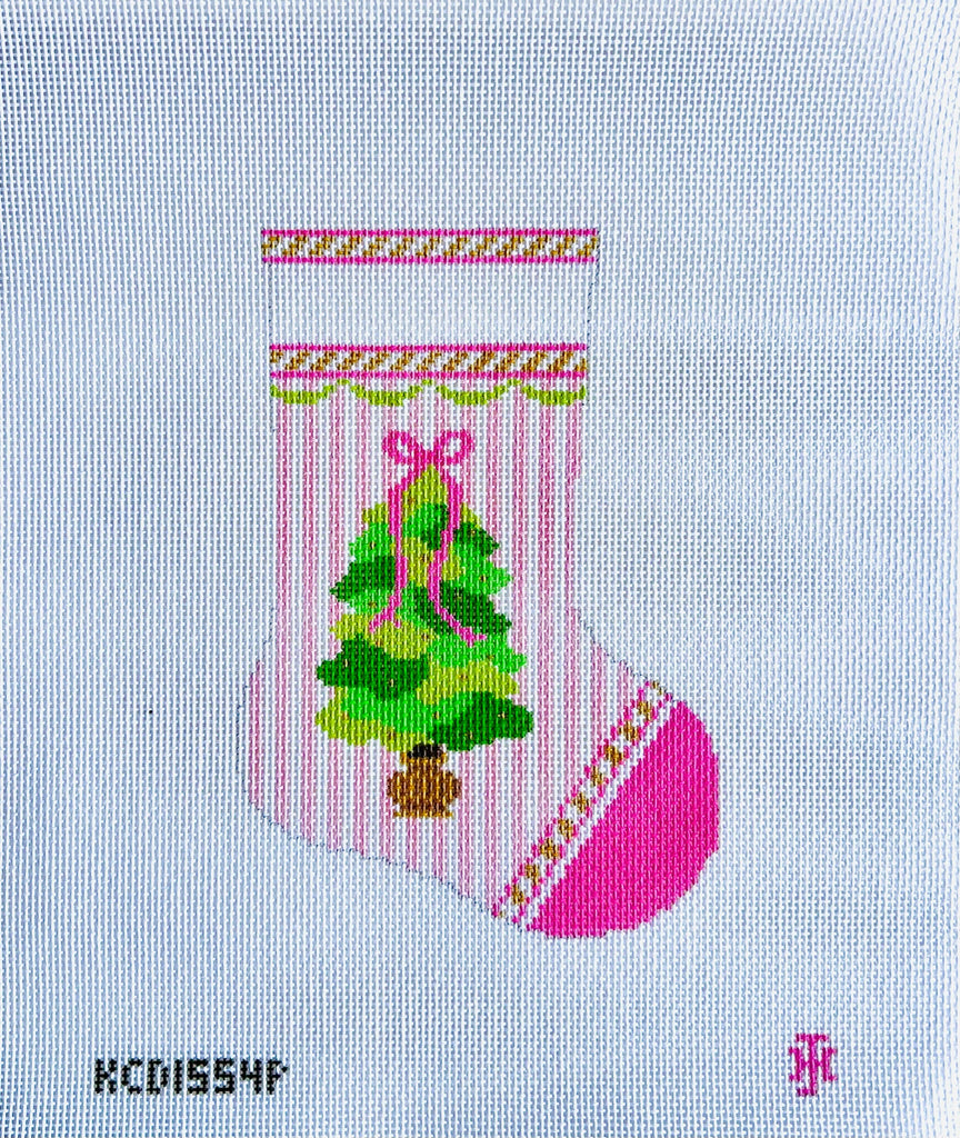 Tree on Pink Mini Sock Canvas