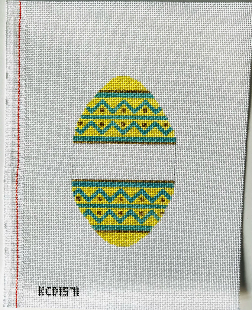 Yellow/Blue/Gold Striped Egg