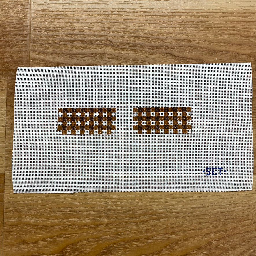 Brown Gingham Apple Watch Band Canvas