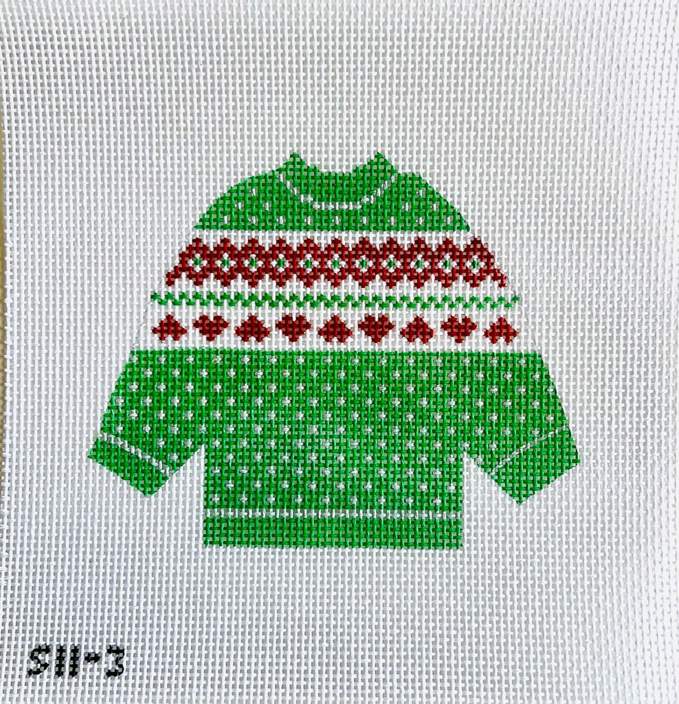 Green and Red Hearts Pullover