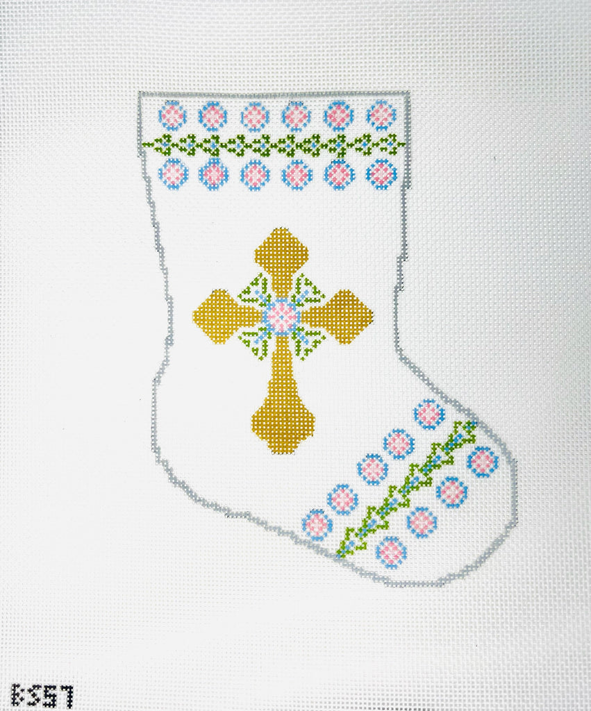 Immanuel Cross Ornament Sized Bauble Stocking Canvas