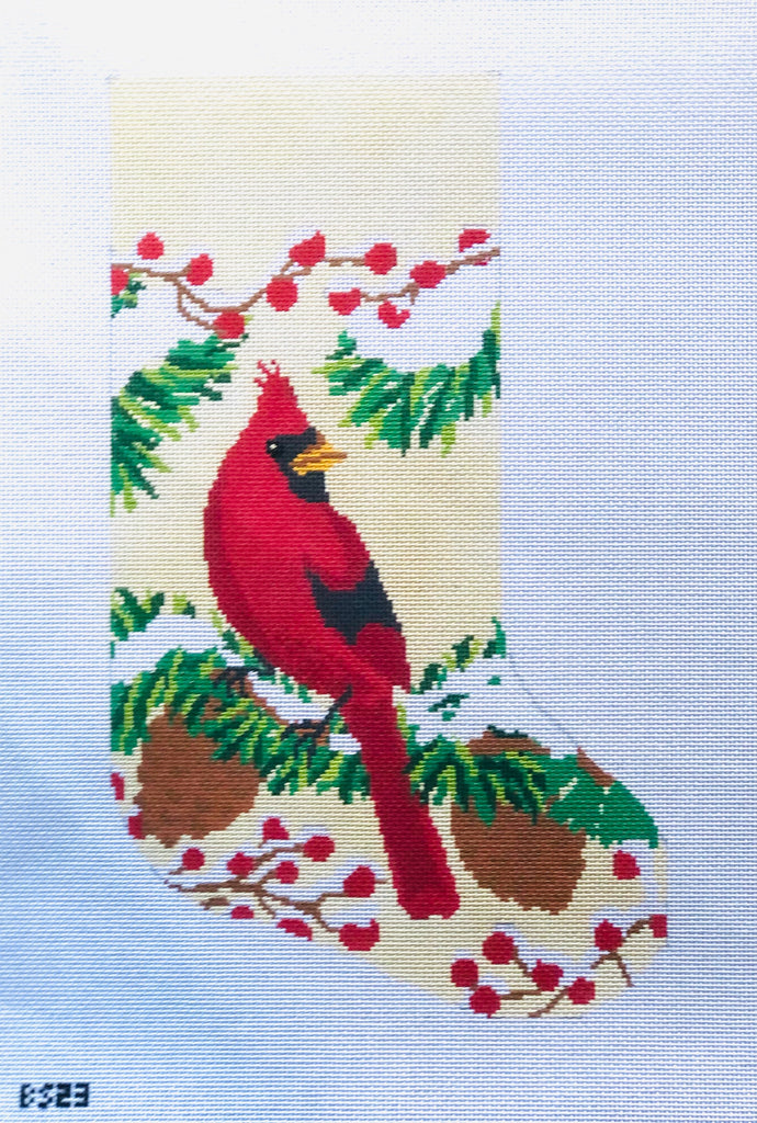 Christmas Cardinal Stocking Canvas