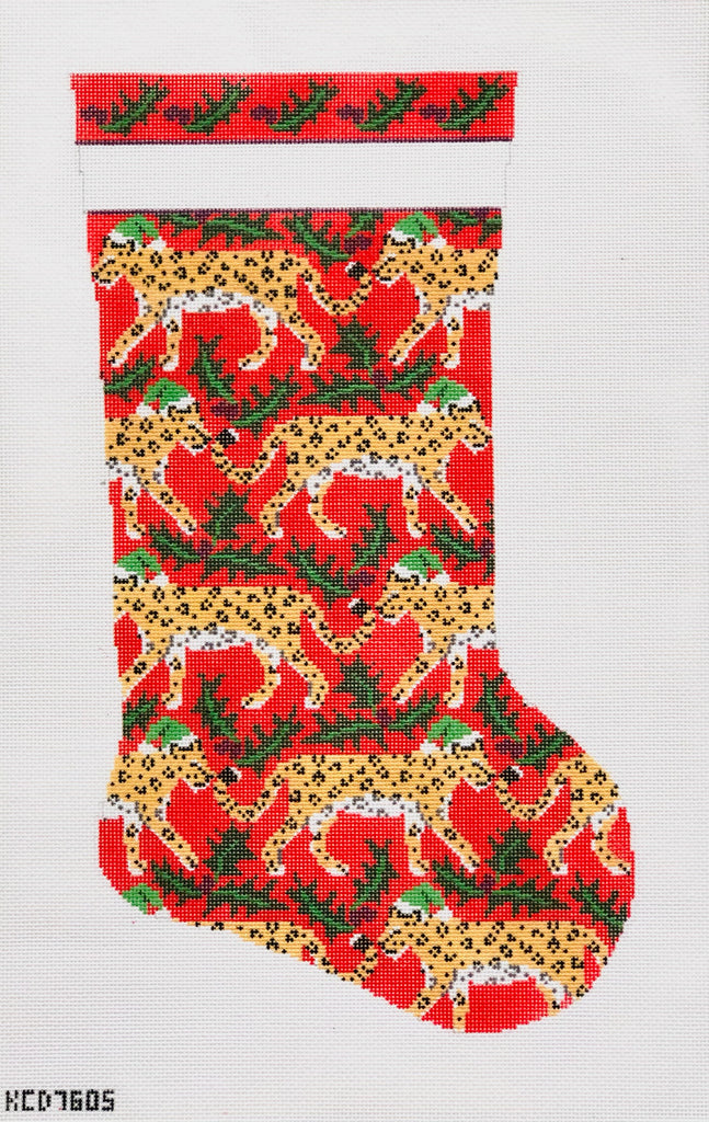 Leopard and Holly Stocking