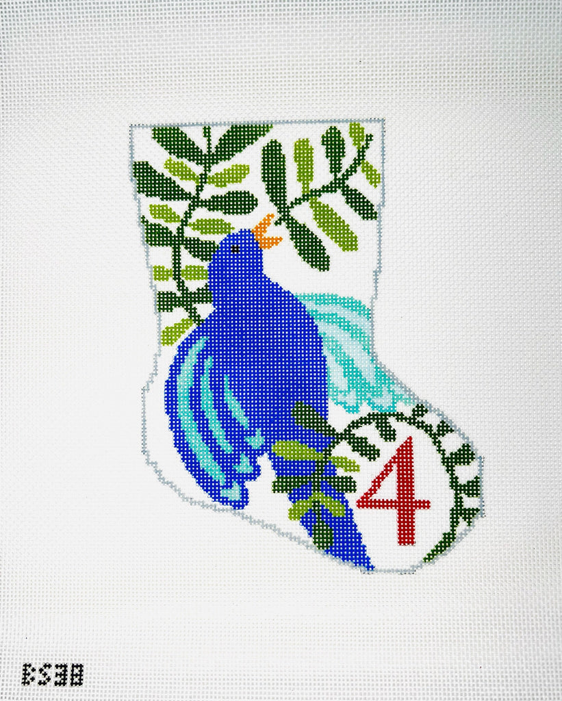 Four Calling Birds Ornament Sized Bauble Stocking Canvas