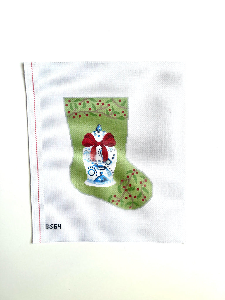 Ginger Jar Ornament Sized Stocking Canvas