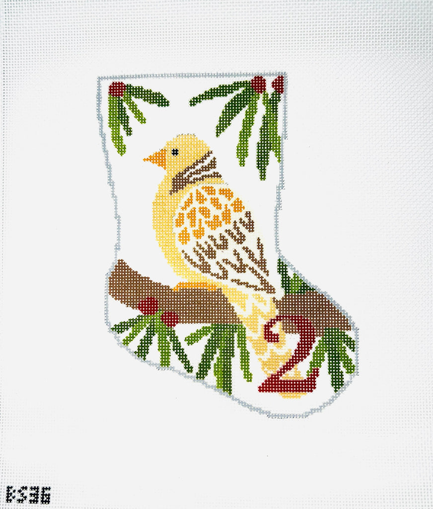 Two Turtle Doves Ornament Sized Bauble Stocking Canvas