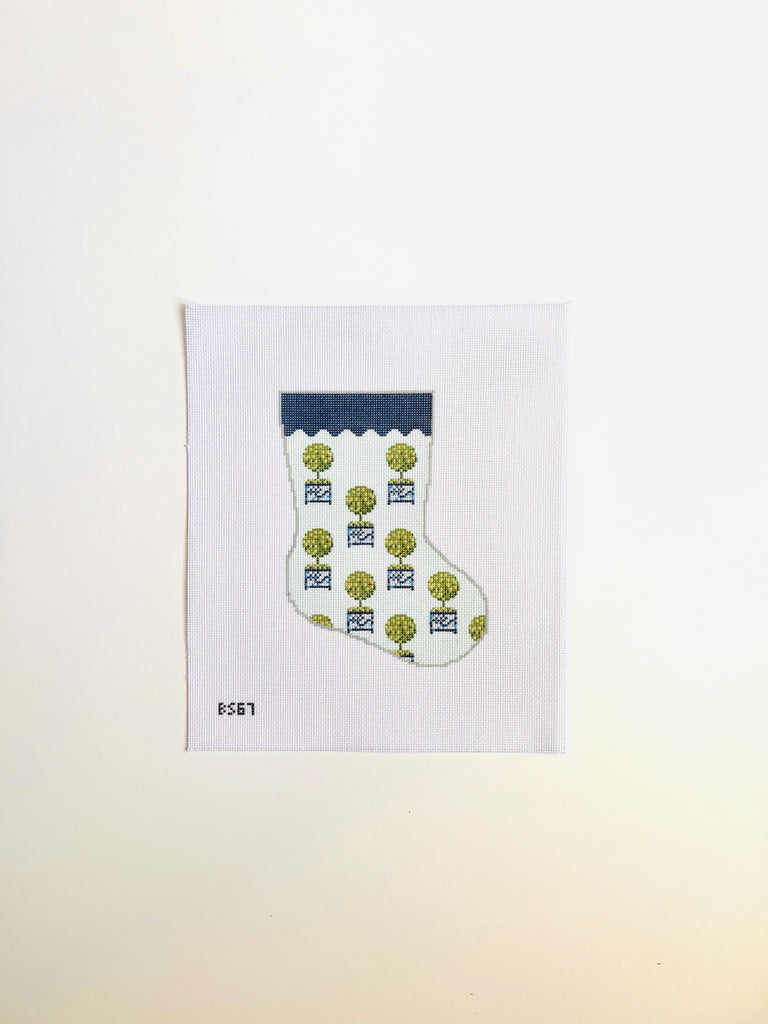 Topiary Pattern Ornament Sized Stocking Canvas