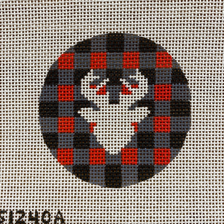 Deer on Red and Black Check Round