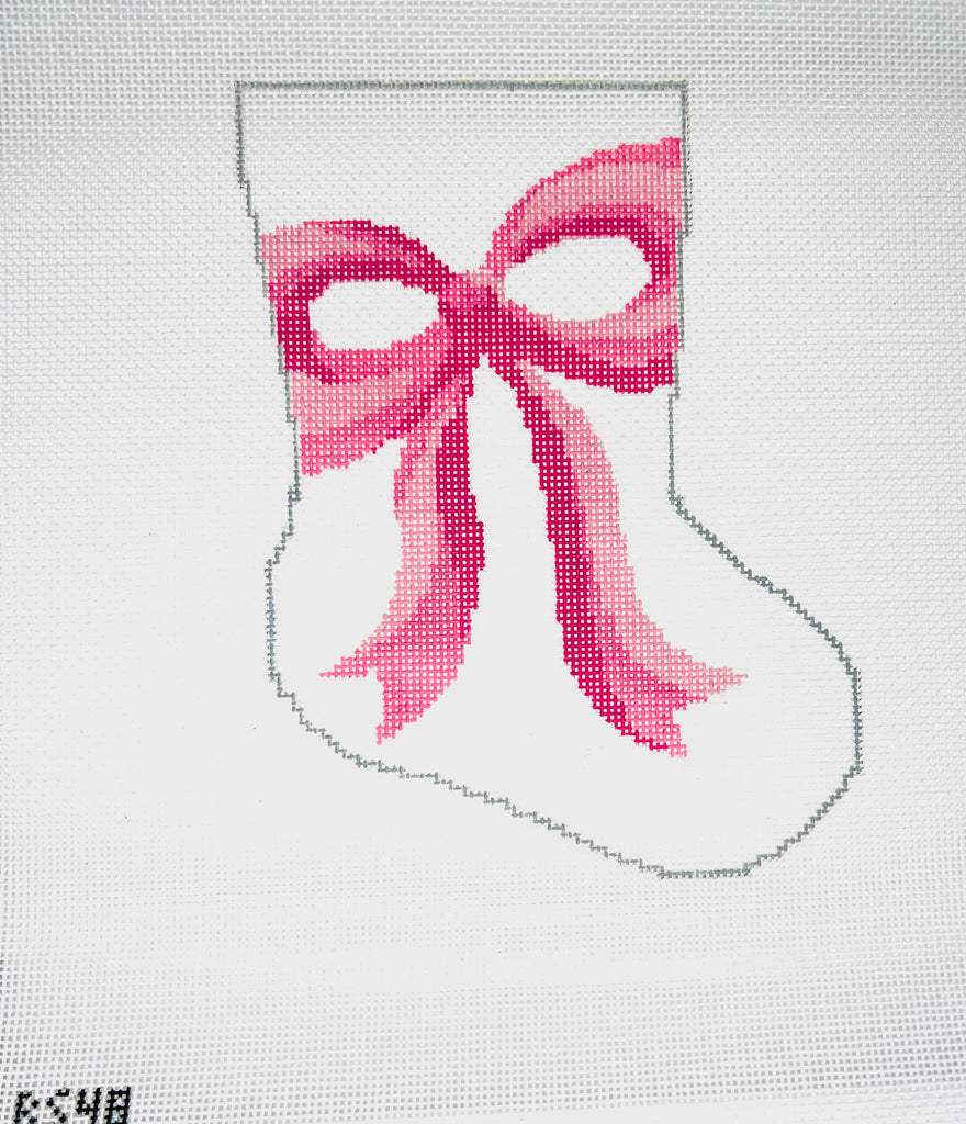 A Pretty Pink Bow Ornament Sized Bauble Stocking Canvas
