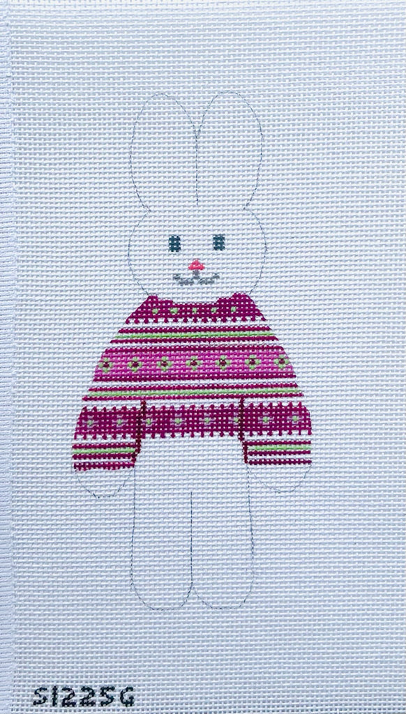 Pink and Green Sweater Bunny