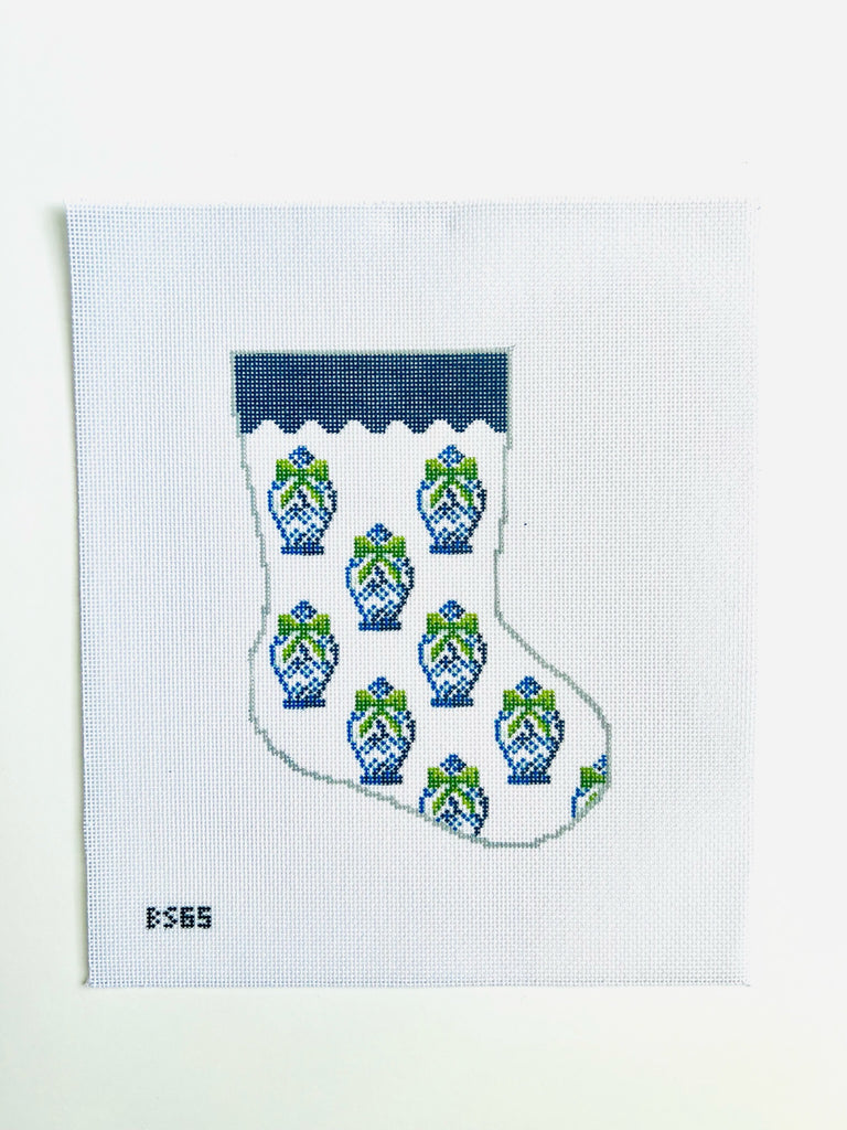 Ginger Jar Pattern Ornament Sized Stocking Canvas