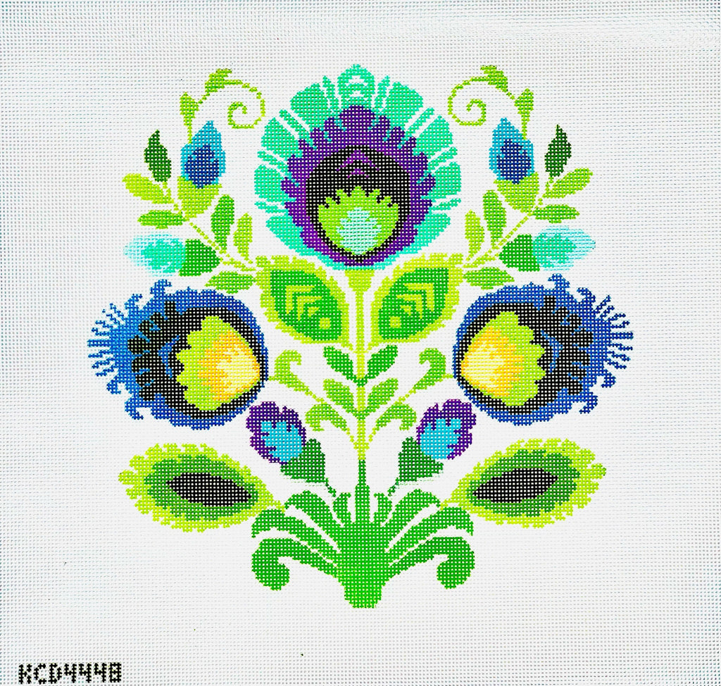 Polish Folk Design - Teal Flower
