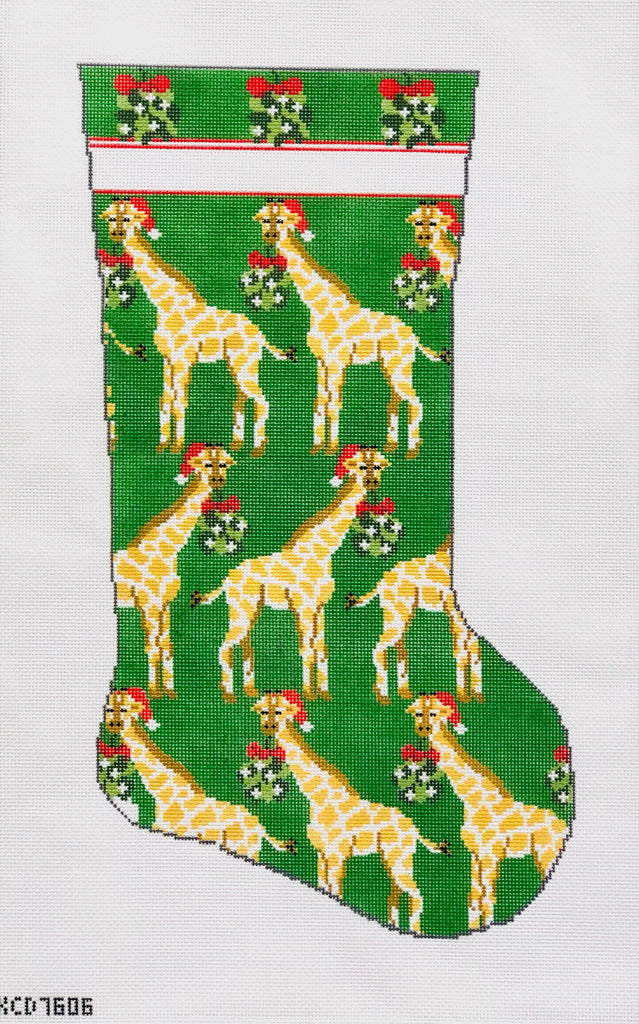 Giraffe and Mistletoe Stocking
