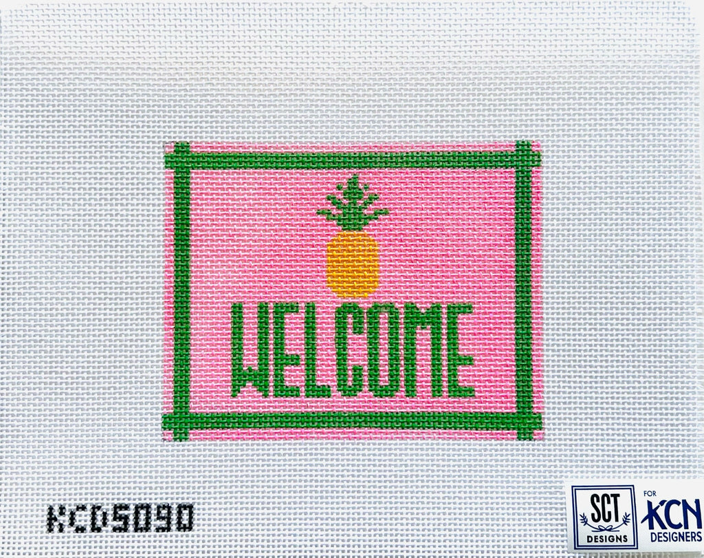 Pink Welcome Sign with Pineapple