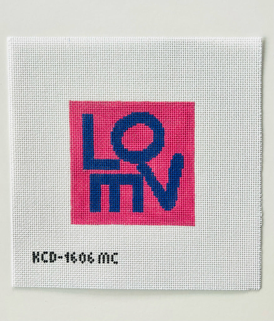 Pink and Navy Love Canvas
