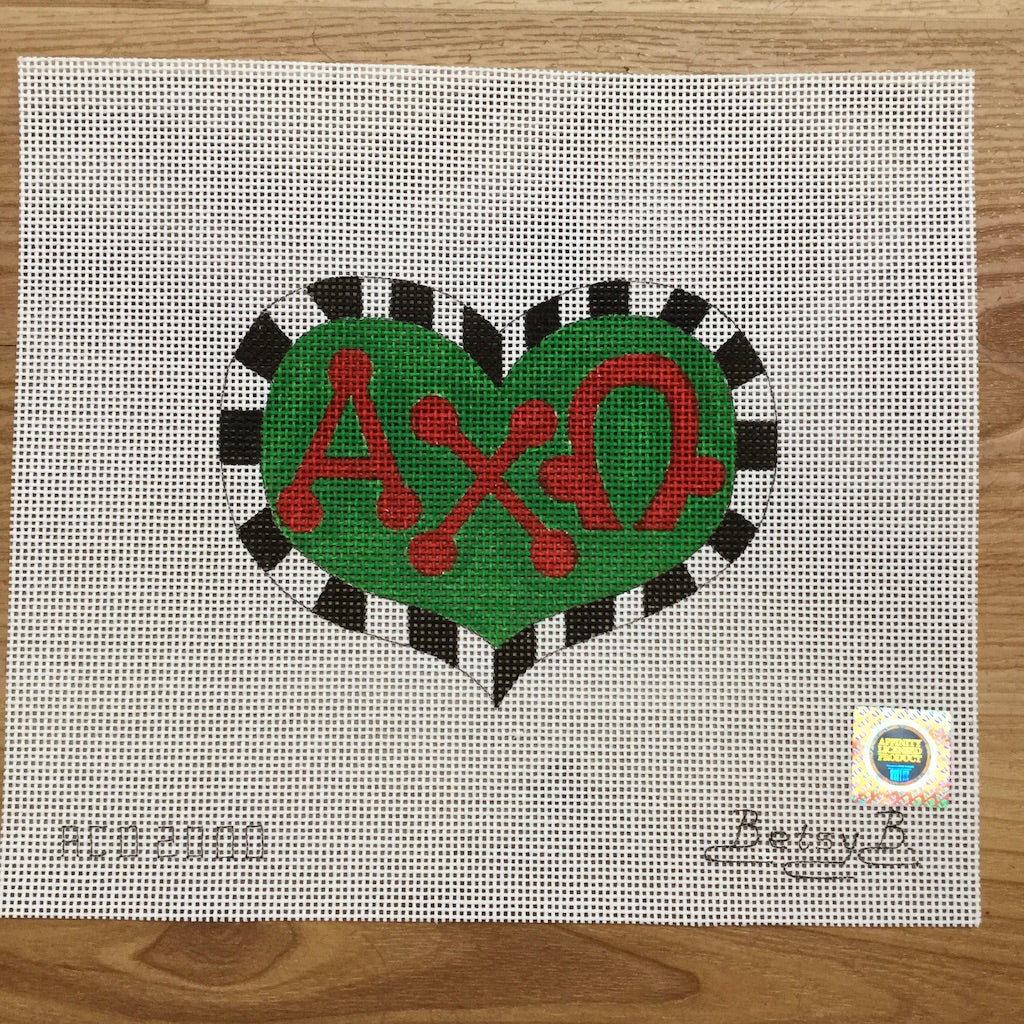 Alpha Chi Omega Heart with Letters