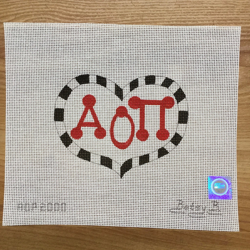 Alpha Omicron Pi Heart with Letters