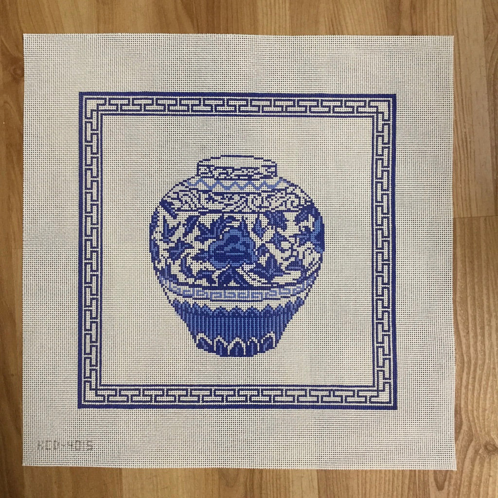 Blue Urn with Border