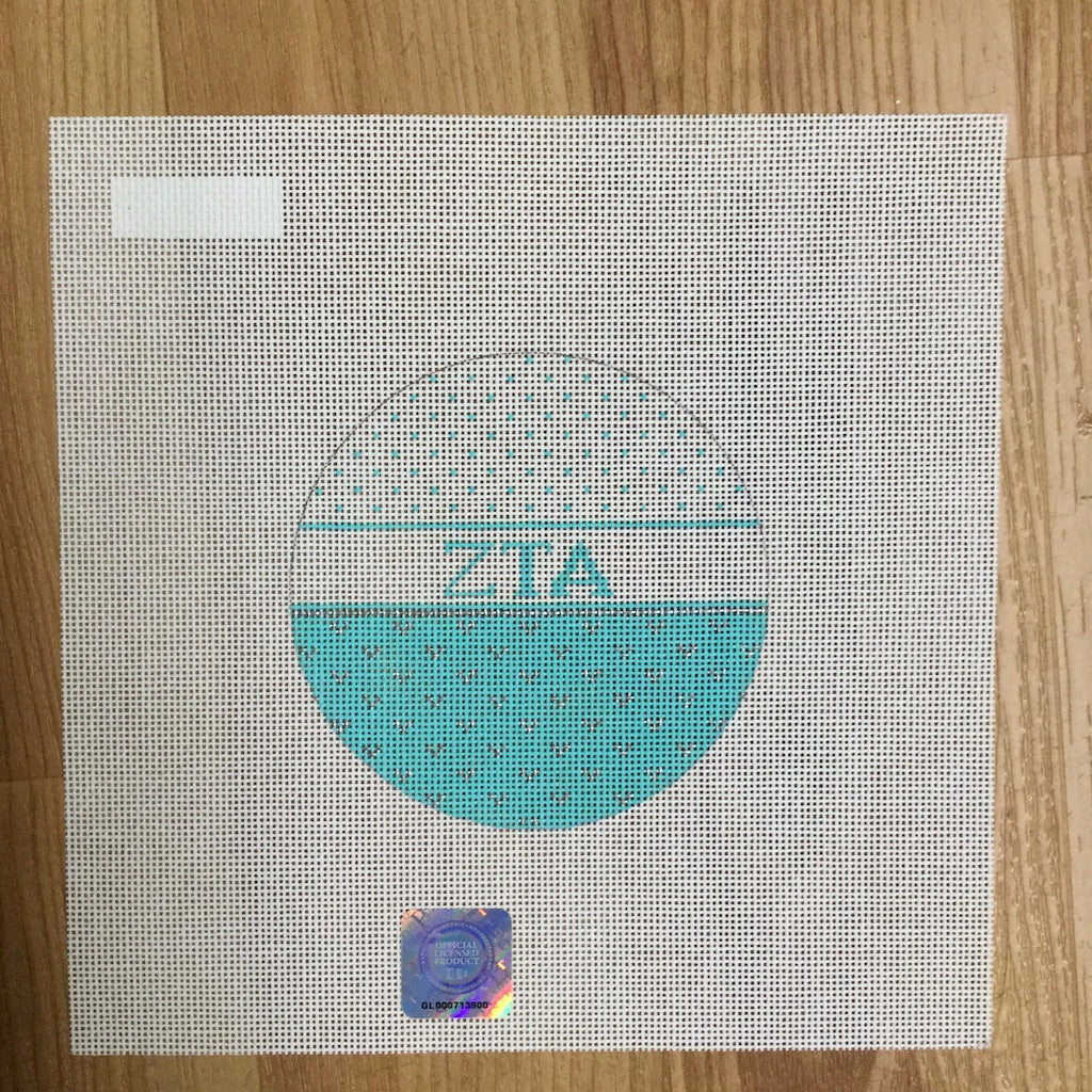 Zeta Tau Alpha Striped Round
